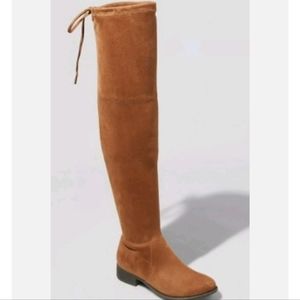 A New Day Cognac Brown Ultimate Comfort Faux Suede Over The Knee Boot NWT